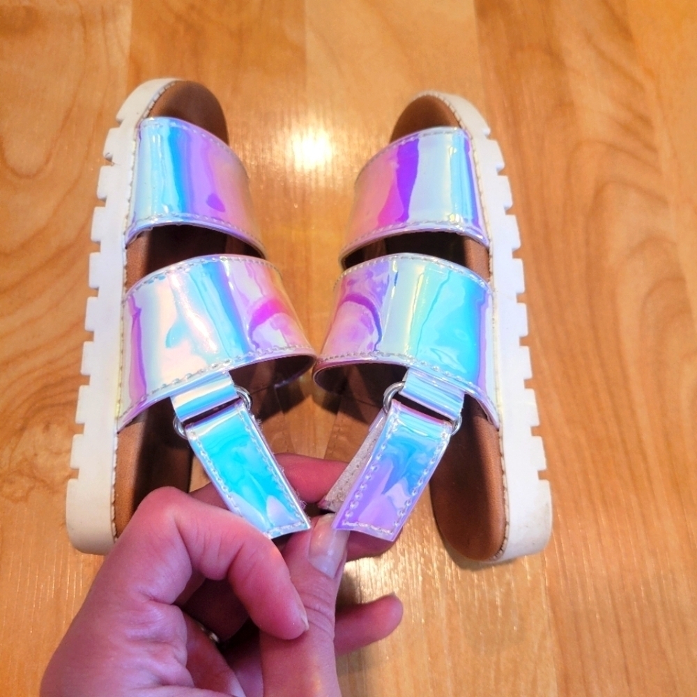 Tahari Iridescent Multicolor Sandals Baby Girl Size 5 - Picture 8 of 11